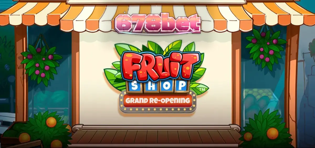 Tampilan visual ceria dari slot Fruit Shop Grand Re-Opening dengan simbol buah-buahan segar.
